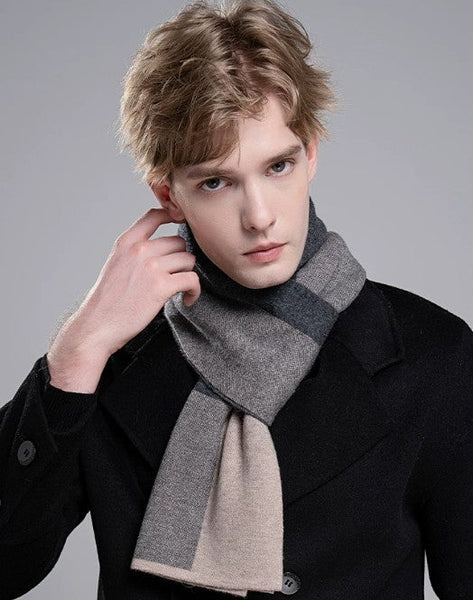 Men's Winter Scarf, Formal Men Scarf Styles, Thick Wool Scarf for Men, Modern Casual Scarf Men, Men's Wool Scarf Winter, Business Wool Scarf for Gentleman-Grace Painting Crafts