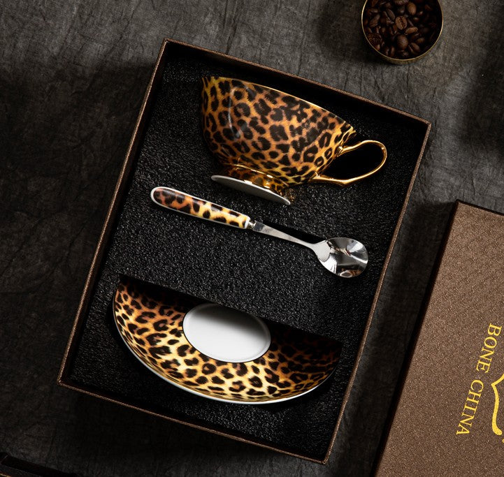 Modern Ceramic Cups, Creative Bone China Porcelain Tea Cup Set, Elegant Ceramic Coffee Cups, Unique Tea Cups and Saucers in Gift Box-Grace Painting Crafts