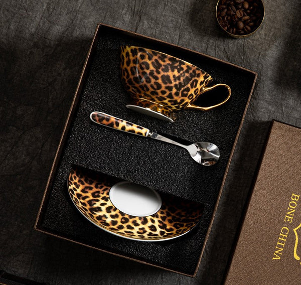 Modern Ceramic Cups, Creative Bone China Porcelain Tea Cup Set, Elegant Ceramic Coffee Cups, Unique Tea Cups and Saucers in Gift Box-Grace Painting Crafts