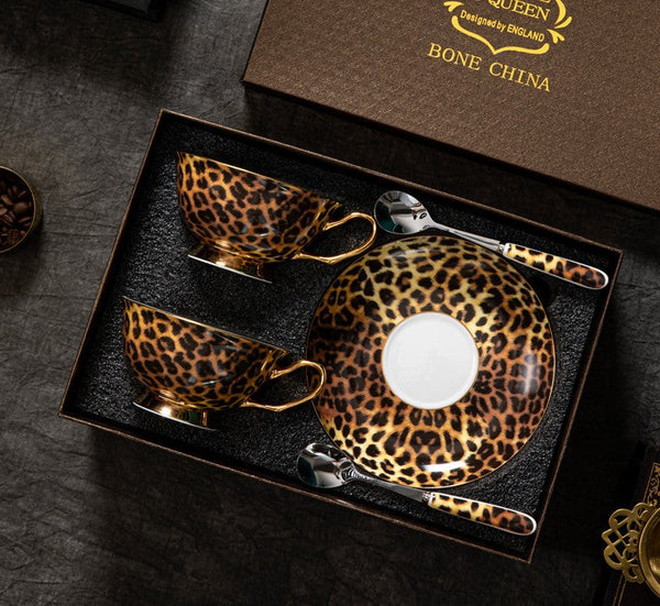 Creative Bone China Porcelain Tea Cup Set, Modern Ceramic Cups, Elegant Ceramic Coffee Cups, Unique Tea Cups and Saucers in Gift Box-Grace Painting Crafts