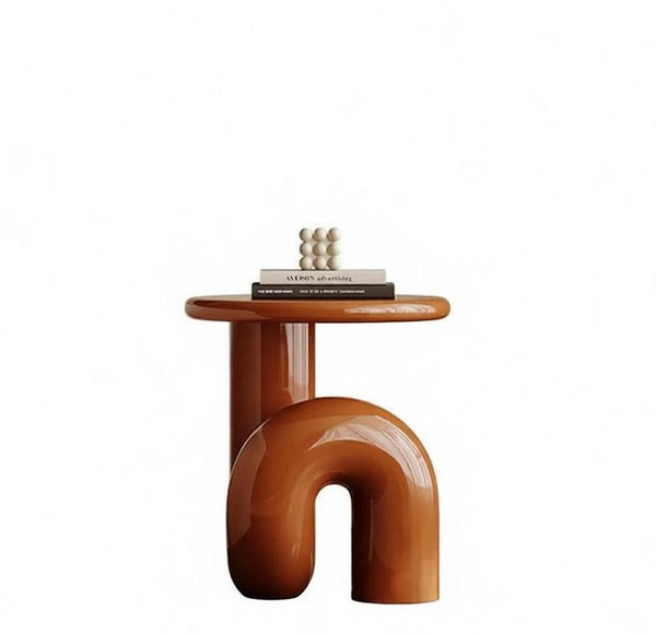 Unique Small End Table, Contemporary Round Side Table, Minimalist Modern Occasional Table, Portable Casual Side Table, Low Profile Sofa Table, Creative Coffee Table, Lightweight Indoor Outdoor Table, Contemporary Side Table-Grace Painting Crafts