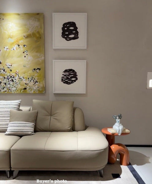 Unique Small End Table, Contemporary Round Side Table, Minimalist Modern Occasional Table, Portable Casual Side Table, Low Profile Sofa Table, Creative Coffee Table, Lightweight Indoor Outdoor Table, Contemporary Side Table-Grace Painting Crafts
