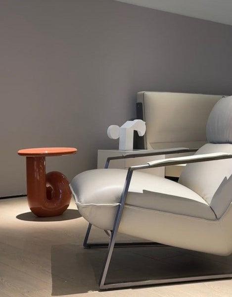 Unique Small End Table, Contemporary Round Side Table, Minimalist Modern Occasional Table, Portable Casual Side Table, Low Profile Sofa Table, Creative Coffee Table, Lightweight Indoor Outdoor Table, Contemporary Side Table-Grace Painting Crafts