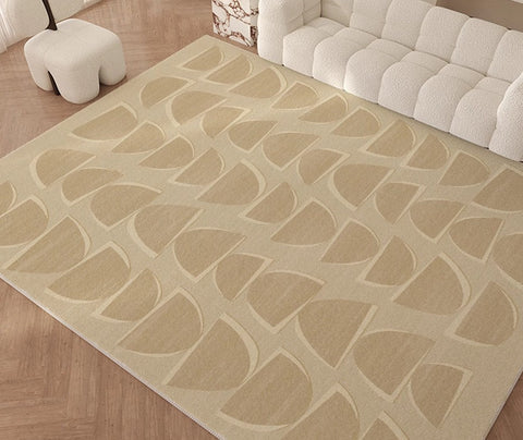 Abstract Geometric Modern Rugs, Modern Cream Rugs for Bedroom, Modern Rugs for Dining Room, Large Modern Rugs for Living Room-Grace Painting Crafts