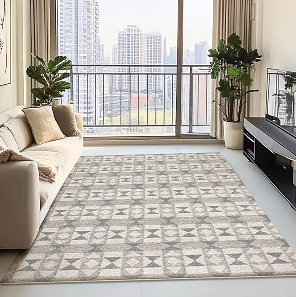 Large Gray Floor Rugs for Living Room, Dining Room Floor Rug, Modern Floor Rugs for Bedroom, Extra Large Geometric Modern Rugs for Office-Grace Painting Crafts