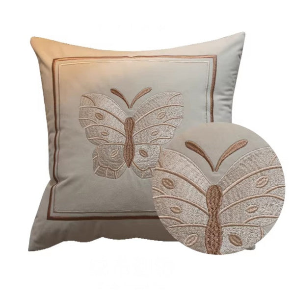 Decorative Pillow Arrangement Ideas for Couch, Modern Decorative Pillows for Bedroom, Embroidered Butterfly Pillow Covers, Large Decorative Throw Pillows for Living Room-Grace Painting Crafts
