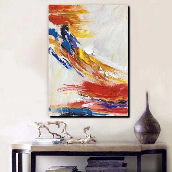 Living Room Wall Art Paintings, Acrylic Abstract Paintings Behind Sofa, Large Painting Behind Couch, Buy Abstract Painting Online, Simple Modern Art-Grace Painting Crafts