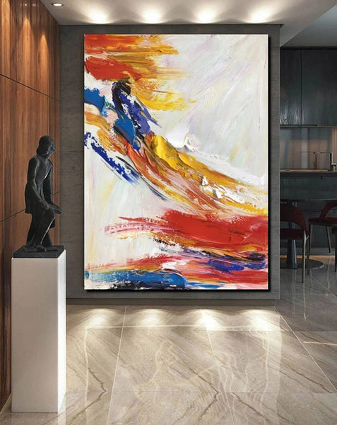 Living Room Wall Art Paintings, Acrylic Abstract Paintings Behind Sofa, Large Painting Behind Couch, Buy Abstract Painting Online, Simple Modern Art-Grace Painting Crafts