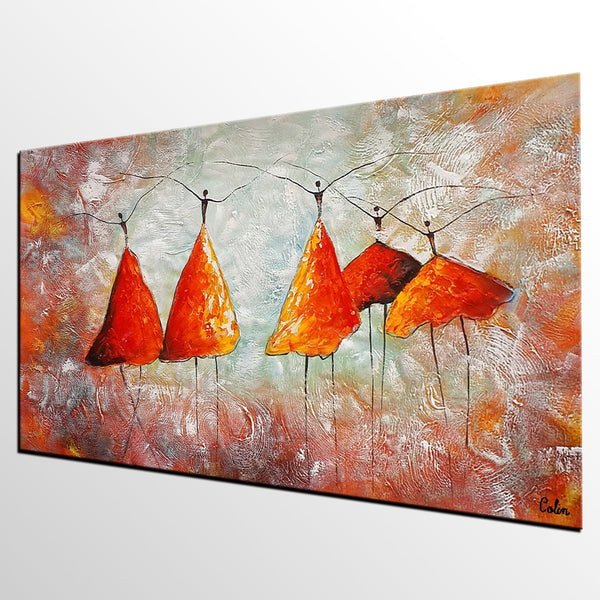Large Painting for Dining Room, Ballet Dancer Painting, Abstract Canvas Art, Wall Art Paintings, Canvas Painting for Sale, Heavy Texture Art