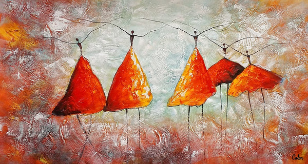 Large Painting for Dining Room, Ballet Dancer Painting, Abstract Canvas Art, Wall Art Paintings, Canvas Painting for Sale, Heavy Texture Art