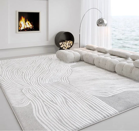 Modern Living Room Rugs, Grey Thick Soft Modern Rugs for Living Room, Dining Room Modern Rugs, Contemporary Rugs for Bedroom-Grace Painting Crafts