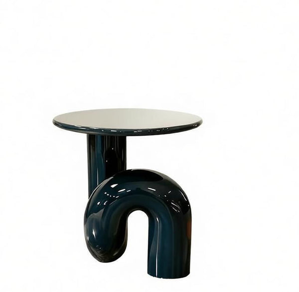 Contemporary Round Side Table, Low Profile Sofa Table, Unique Small End Table, Minimalist Modern Occasional Table, Portable Casual Side Table, Creative Coffee Table, Lightweight Indoor Outdoor Table, Contemporary Side Table-Grace Painting Crafts