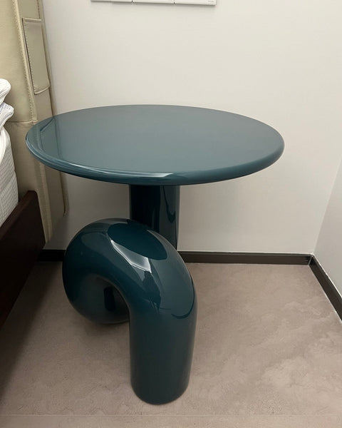 Contemporary Round Side Table, Low Profile Sofa Table, Unique Small End Table, Minimalist Modern Occasional Table, Portable Casual Side Table, Creative Coffee Table, Lightweight Indoor Outdoor Table, Contemporary Side Table-Grace Painting Crafts