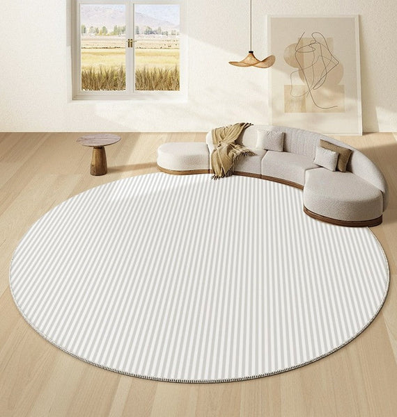 Contemporary Modern Rug under Coffee Table, Bedroom Abstract Modern Area Rugs, Geometric Round Rugs for Dining Room, Circular Modern Rugs under Chairs-Grace Painting Crafts
