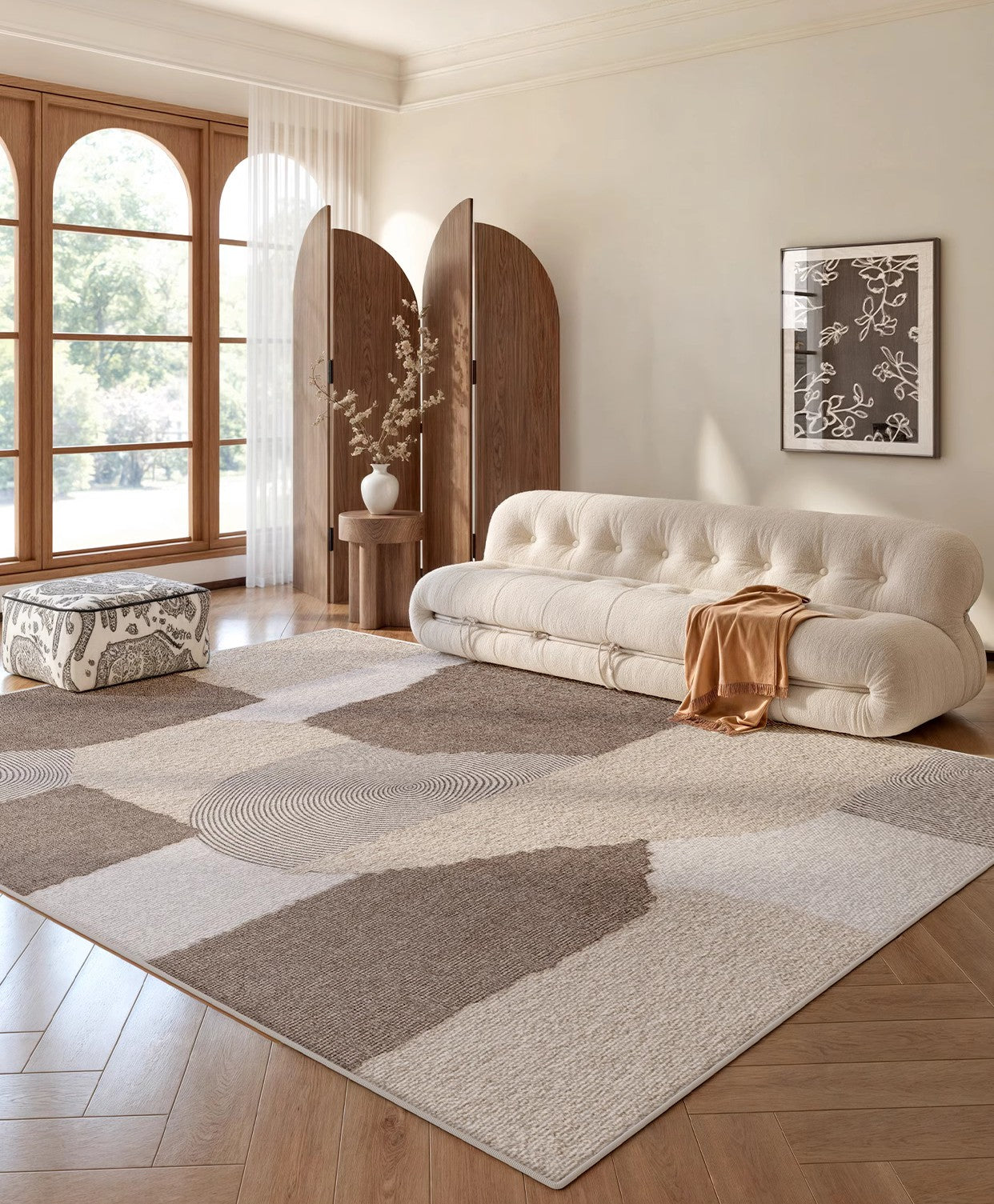 Large Contemporary Floor Carpets, Dining Room Modern Rugs, Living Room Modern Area Rugs, Geometric Modern Rugs in Bedroom-Grace Painting Crafts