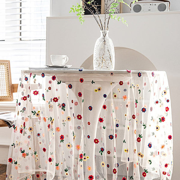Extra Large Rectangular Tablecloth for Oval Table, Spring Flower Lace Tablecloths, Lace Embroidered Table Covers, Rectangular Table Covers for Coffee Table-Grace Painting Crafts