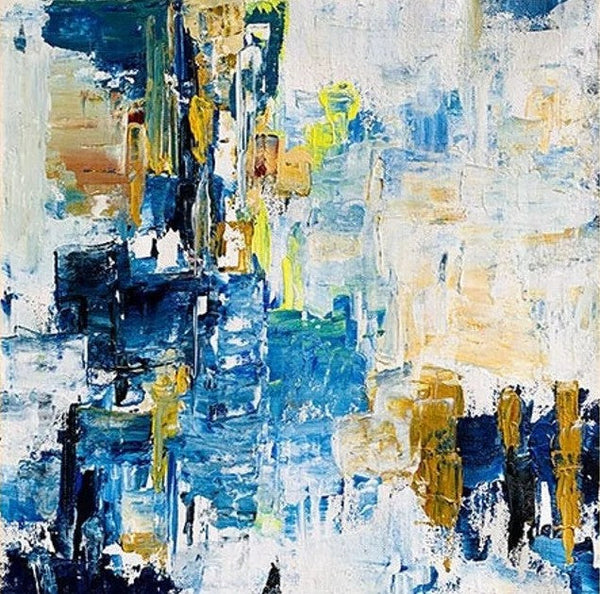 Acrylic Paintings for Bedroom, Large Paintings for Sale, Blue Abstract Acrylic Paintings, Living Room Wall Painting, Contemporary Modern Art, Simple Canvas Painting-Grace Painting Crafts