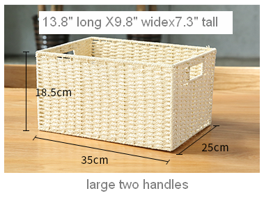 Large Woven Straw Storage Basket, Storage Basket for Bedroom, Rectangle Storage Basket, Picnic Storage Basket, Storage Basket for Toys-Grace Painting Crafts