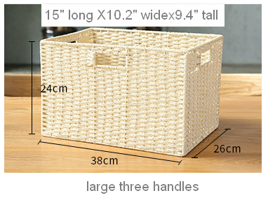 Large Woven Straw Storage Basket, Storage Basket for Bedroom, Rectangle Storage Basket, Picnic Storage Basket, Storage Basket for Toys-Grace Painting Crafts