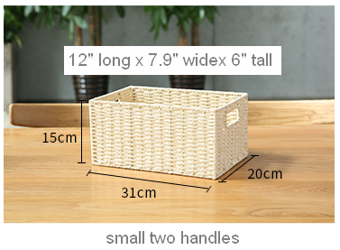 Large Woven Straw Storage Basket, Storage Basket for Bedroom, Rectangle Storage Basket, Picnic Storage Basket, Storage Basket for Toys-Grace Painting Crafts