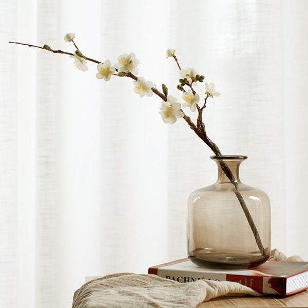 White and Pink Plum Artificial Flowers, Artificial Botany Plants, Silk Flower Arrangement, Plum Flower, Simple Flower Arrangement for Home Decoration-Grace Painting Crafts