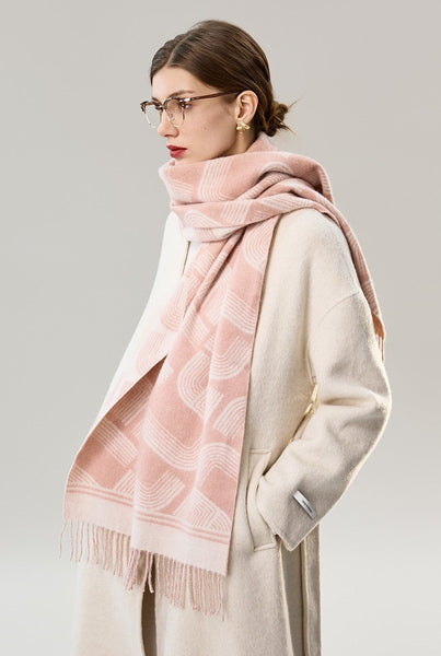 Holiday Women Scarf, Cold Weather Scarf, Fashion Designer Scarf, Modern Wool Scarf, Warm Winter Scarf, Soft Cashmere Scarf for Women, Elegant Scarf-Grace Painting Crafts