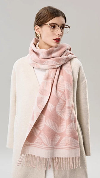 Holiday Women Scarf, Cold Weather Scarf, Fashion Designer Scarf, Modern Wool Scarf, Warm Winter Scarf, Soft Cashmere Scarf for Women, Elegant Scarf-Grace Painting Crafts