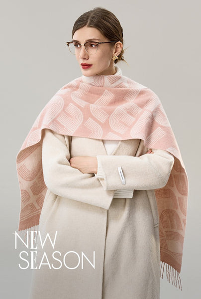 Holiday Women Scarf, Cold Weather Scarf, Fashion Designer Scarf, Modern Wool Scarf, Warm Winter Scarf, Soft Cashmere Scarf for Women, Elegant Scarf-Grace Painting Crafts