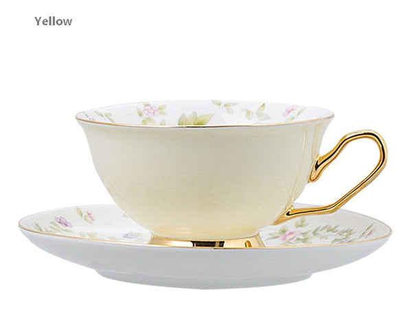Elegant Ceramic Coffee Cups, Beautiful British Tea Cups, Unique Traditional Afternoon Tea Cup and Saucer in Gift Box, Royal Porcelain Tea Cup Set-Grace Painting Crafts