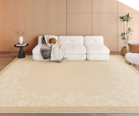 Simple Modern Rugs for Living Room, Bedroom Modern Rugs, Cream Color Rugs under Coffee Table, Contemporary Modern Rugs for Dining Room-Grace Painting Crafts
