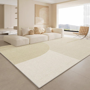 Modern Rugs under Sofa, Dining Room Floor Rugs, Abstract Contemporary Rugs for Bedroom, Modern Rugs for Office, Large Cream Color Rugs in Living Room-Grace Painting Crafts