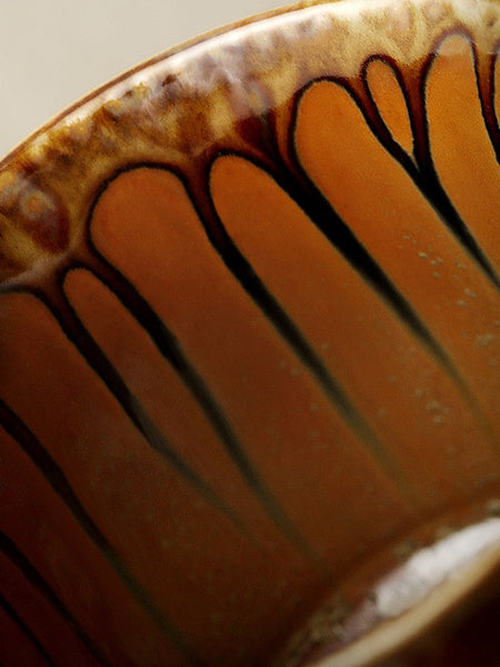 Creative Brown Green Ceramic Coffee Mugs, Unique Coffee Mugs, Large Modern Handmade Pottery Coffee Cup, Large Capacity Coffee Mugs-Grace Painting Crafts