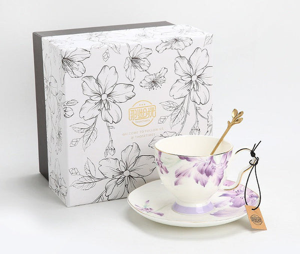Luxury Tea Cup with Saucer, Elegant Coffee Cup, Porcelain Coffee Cup, Ceramic Tea Cup Set, Porcelain Tea cups, British Tea Cup Set, Afternoon Tea Cup with Saucer Set-Grace Painting Crafts