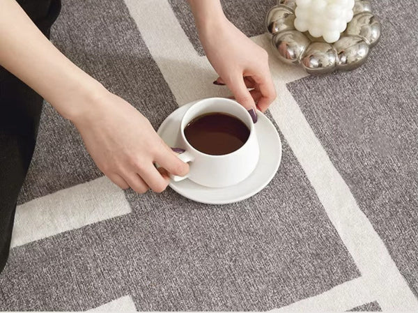 Large Geometric Rugs, Contemporary Area Rugs for Dining Room, Modern Rugs for Living Room, Gray Modern Rugs for Bedroom-Grace Painting Crafts