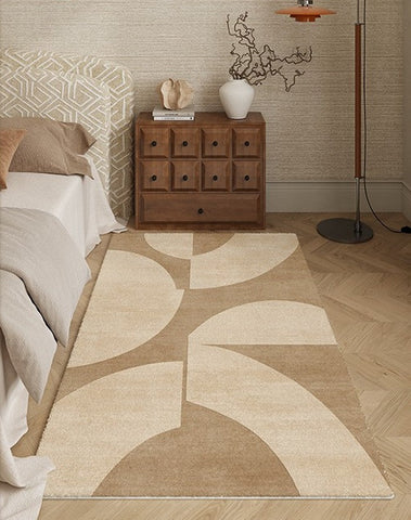 Contemporary Modern Rugs Next to Bed, Geometric Modern Rugs under Dining Room Table, Brown Modern Carpets for Office, Abstract Modern Rugs for Living Room-Grace Painting Crafts