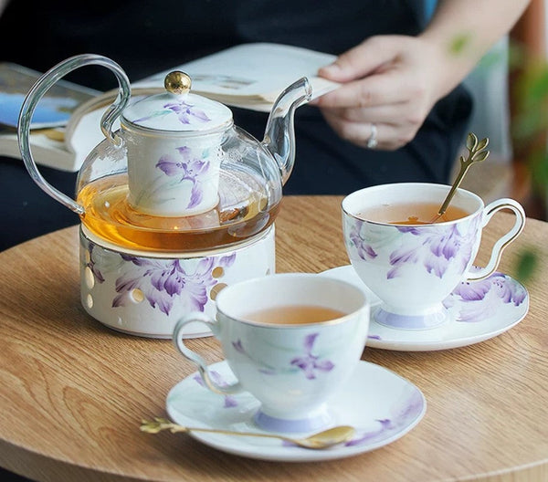 Luxury Tea Cup with Saucer, Elegant Coffee Cup, Porcelain Coffee Cup, Ceramic Tea Cup Set, Porcelain Tea cups, British Tea Cup Set, Afternoon Tea Cup with Saucer Set-Grace Painting Crafts