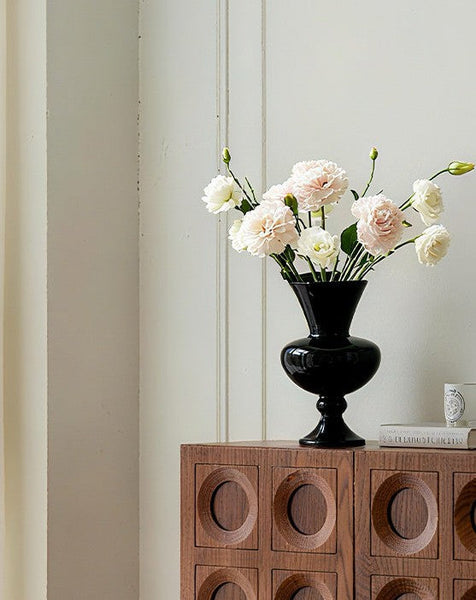 Mid Century Glass Vases, Handmade Modern Vases for Living Room, Modern Glass Vase for Flowers, Unique Decorative Glass Vase, Centerpiece Contemporary Vases on Table-Grace Painting Crafts