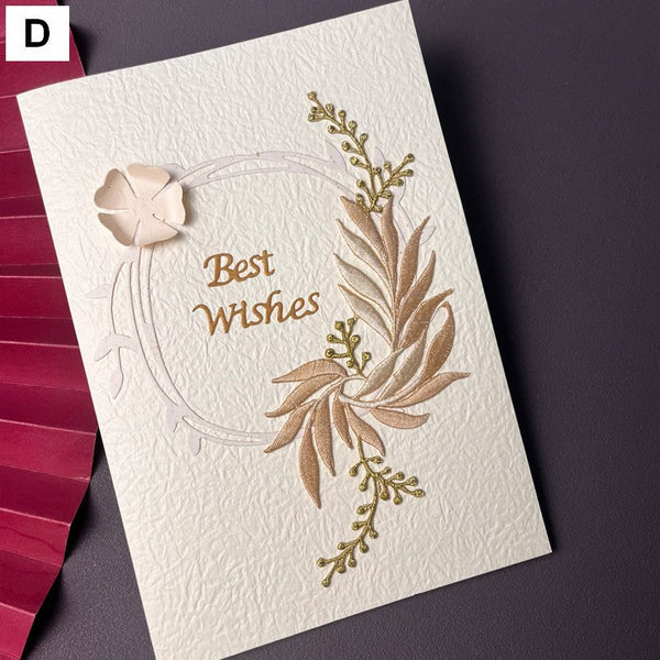 Best Wishes Embroidery Greeting Cards, Beautiful Greeting Cards to Friends, Creative Birthday Greeting Card, Original Handmade Embroidery Greeting Cards-Grace Painting Crafts