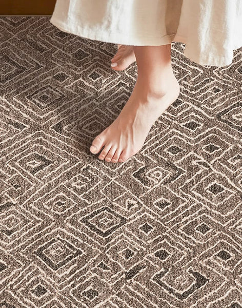 Brown Modern Rug Ideas for Bedroom, Large Modern Rugs for Living Room, Abstract Geometric Modern Rugs, Modern Rugs for Dining Room-Grace Painting Crafts
