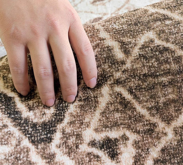 Brown Modern Rug Ideas for Bedroom, Large Modern Rugs for Living Room, Abstract Geometric Modern Rugs, Modern Rugs for Dining Room-Grace Painting Crafts