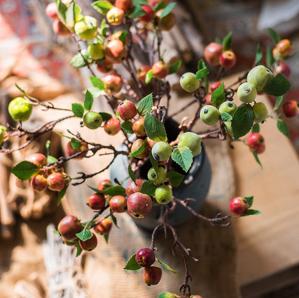 Beautiful Modern Flower Arrangement Ideas for Home Decoration, Apple Branch, Fruit Branch, Table Centerpiece, Simple Artificial Floral for Dining Room-Grace Painting Crafts
