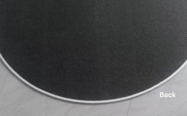 Modern Round Rugs under Coffee Table, Dining Room Modern Rugs, Gray Contemporary Round Rugs under Chairs, Circular Area Rugs for Bedroom-Grace Painting Crafts