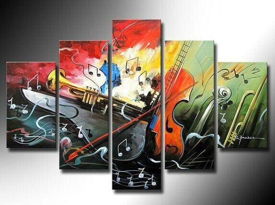 Acrylic Painting on Canvas, Canvas Painting for Living Room, Music Violin Painting, Large Painting for Sale-Grace Painting Crafts