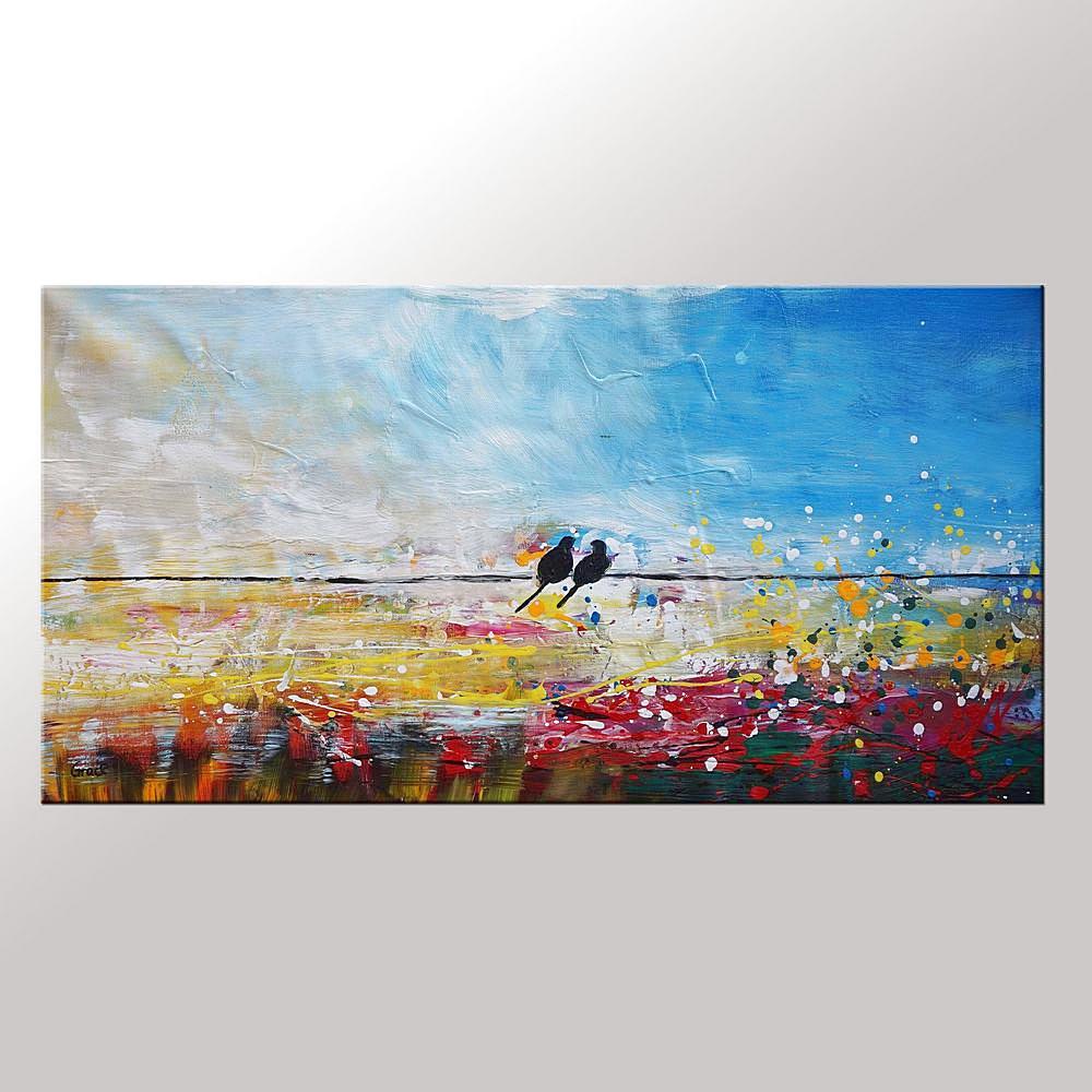Modern Wall Art, Abstract Art, Contemporary Painting, Love Birds Painting, Art for Sale, Abstract Art Painting, Dining Room Wall Art, Wedding Gift-Grace Painting Crafts