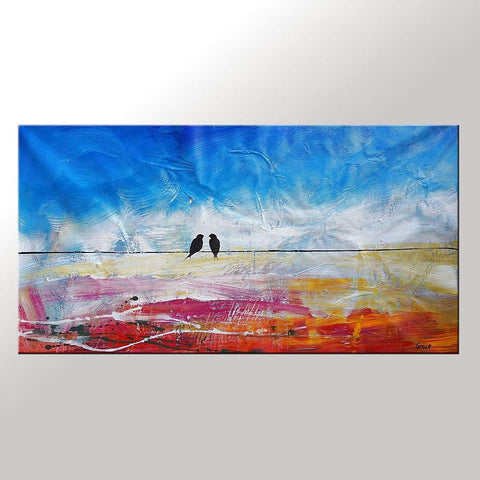 Modern Art, Abstract Art, Contemporary Wall Art, Love Birds Painting, Art for Sale, Abstract Art Painting, Dining Room Wall Art, Wedding Gift-Grace Painting Crafts