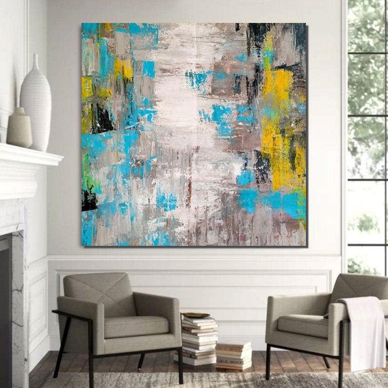 Modern Wall Art Ideas, Abstract Wall Painting, Huge Abstract Artwork, Extra Large Paintings for Livingroom, Simple Modern Art, Modern Canvas Painting-Grace Painting Crafts