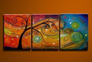 Tree of Life Painting, Abstract Art Painting, 3 Piece Canvas Art, Canvas Painting, Large Group Painting-Grace Painting Crafts