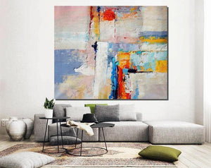 Large Paintings for Dining Room, Living Room Canvas Painting, Contemporary Abstract Art Paintings, Simple Acrylic Painting Ideas-Grace Painting Crafts