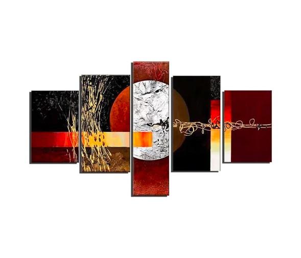 Multiple Wall Art Paintings, Red and Black Abstract Painting, Large Painting for Sale, Modern Abstract Paintings-Grace Painting Crafts