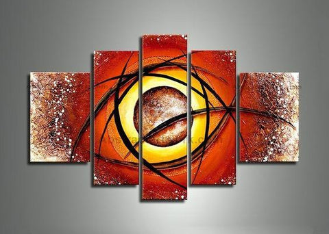 Large Modern Artwork, Abstract Painting for Sale, 5 Piece Canvas Wall Art, Living Room Canvas Painting, Heavy Texture Paintings-Grace Painting Crafts